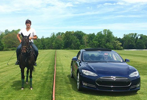 used tesla with horse